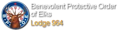 Benevolent Protective Order of Elks logo with elk head and text “Lodge 964”