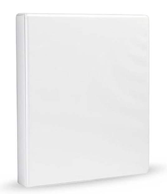 Plain white hardcover book or notebook on a white background