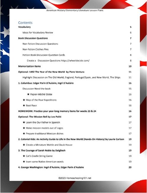 Table of contents page with multiple chapter headings on a white background with red and gray abstract accents
