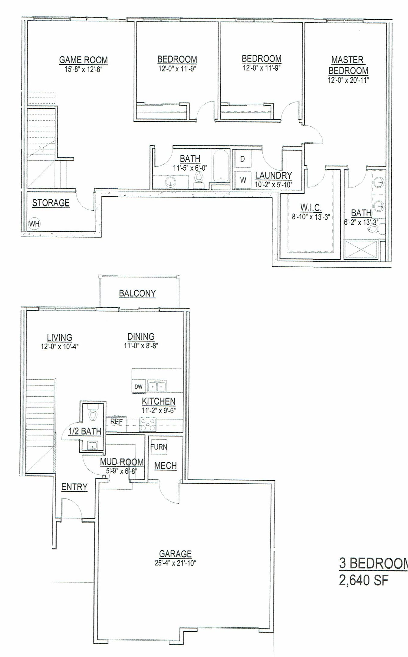 Blurry black-and-white floor plan with two apartment layouts and room labels on a white page