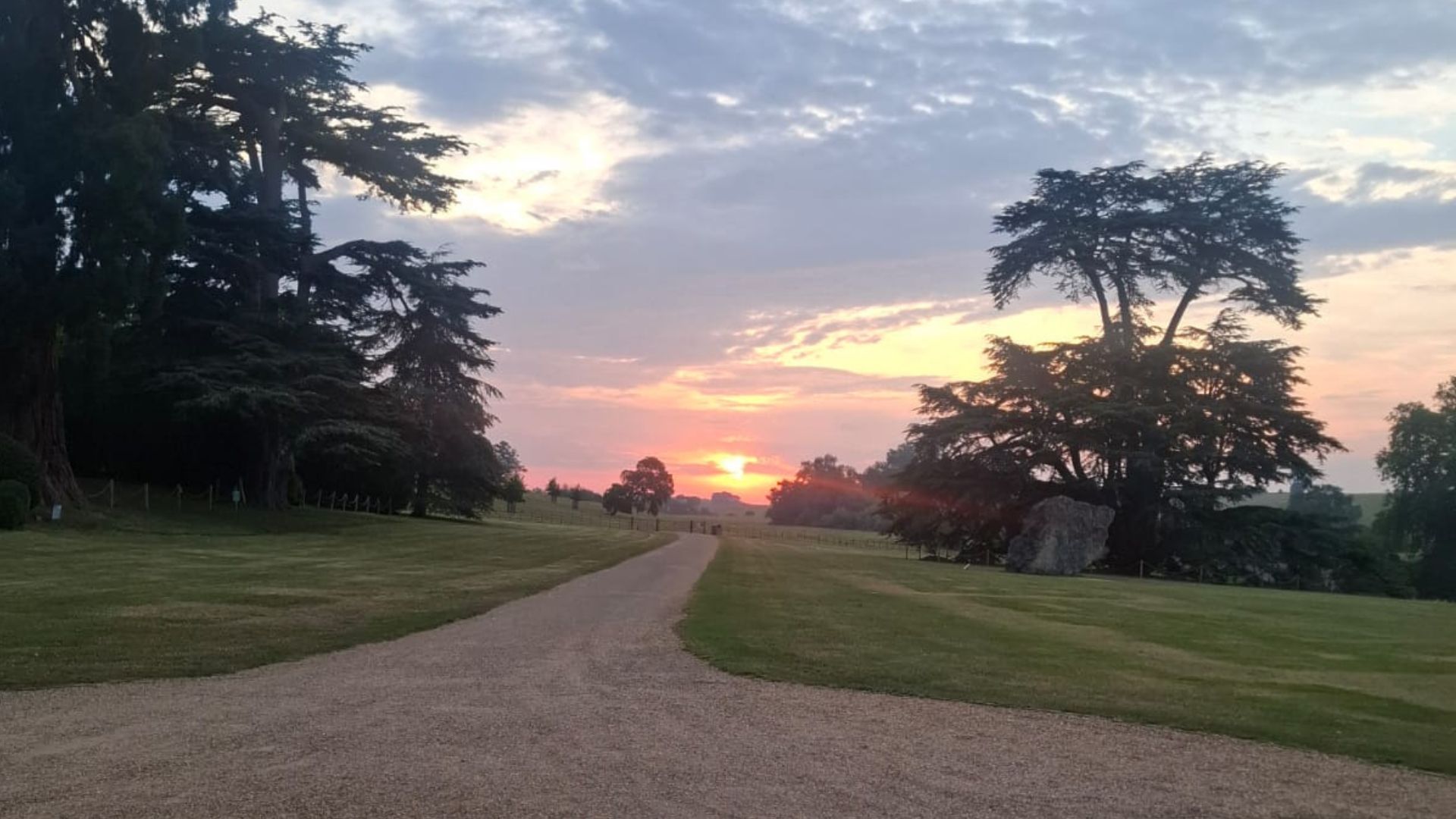 A sunrise view at Compton Verney, Warwickshire, taken on a callout by a PatrolGuard security officer.