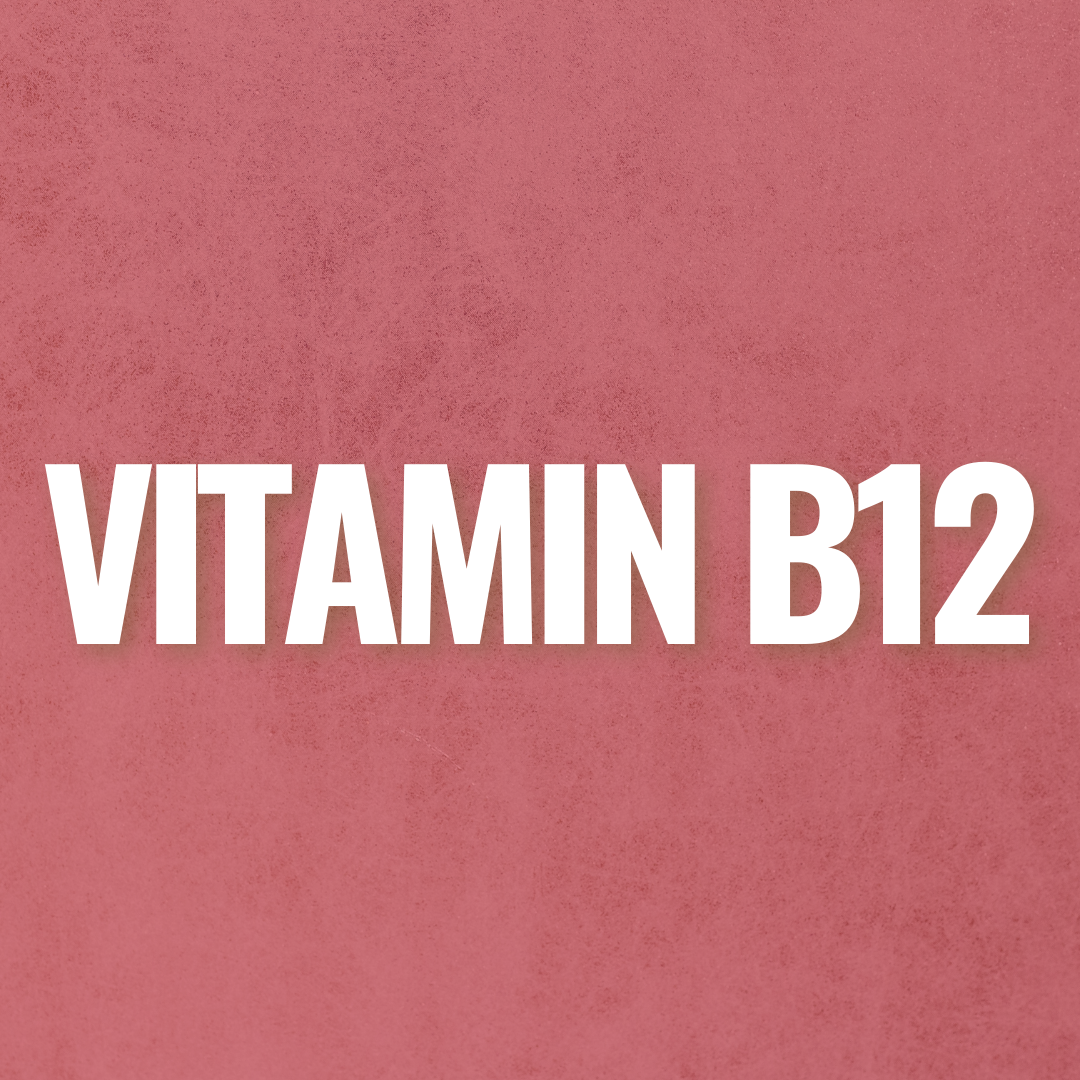 A variety of foods containing vitamin b12 are on a table.