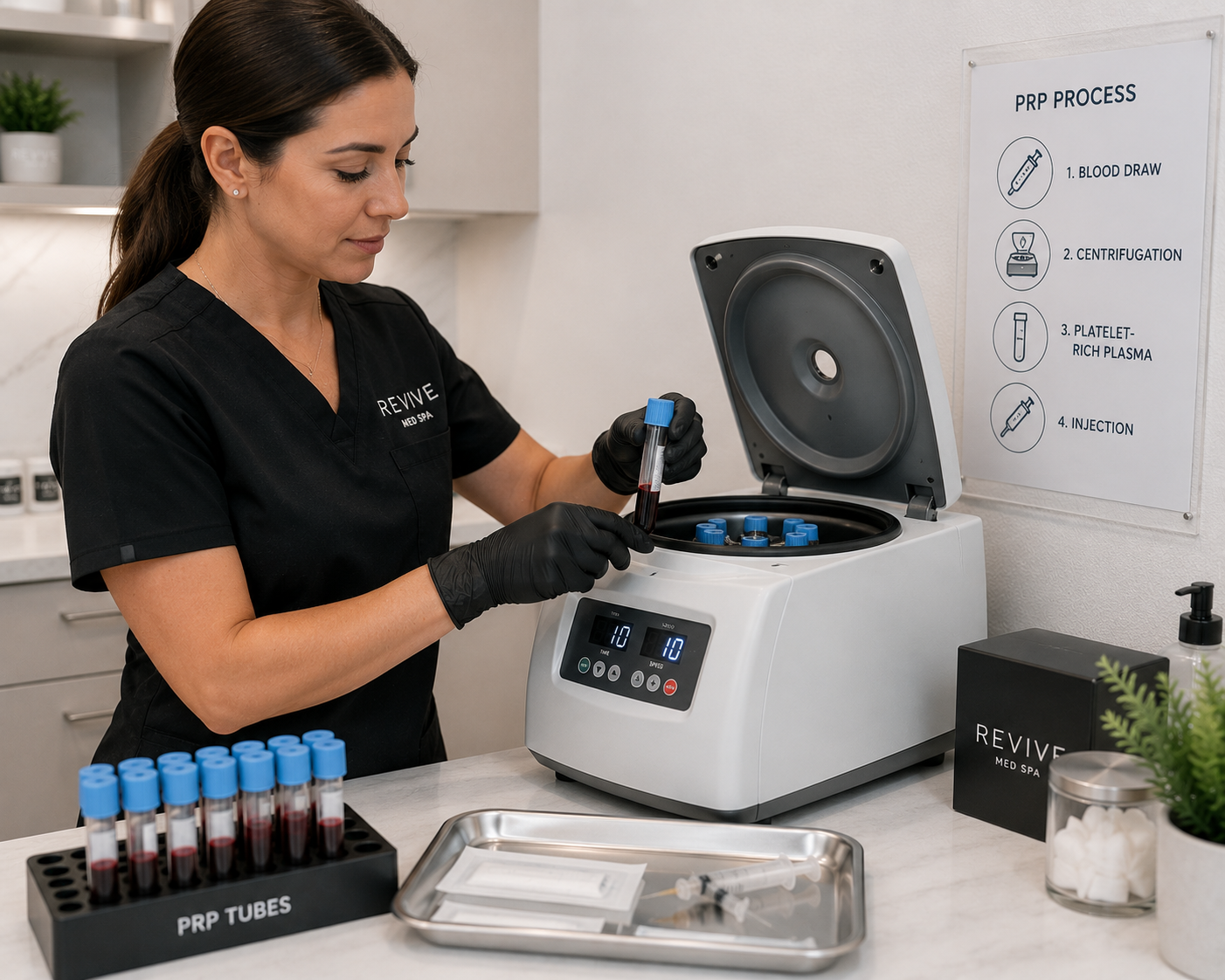 PRP scalp therapy preparation in med spa