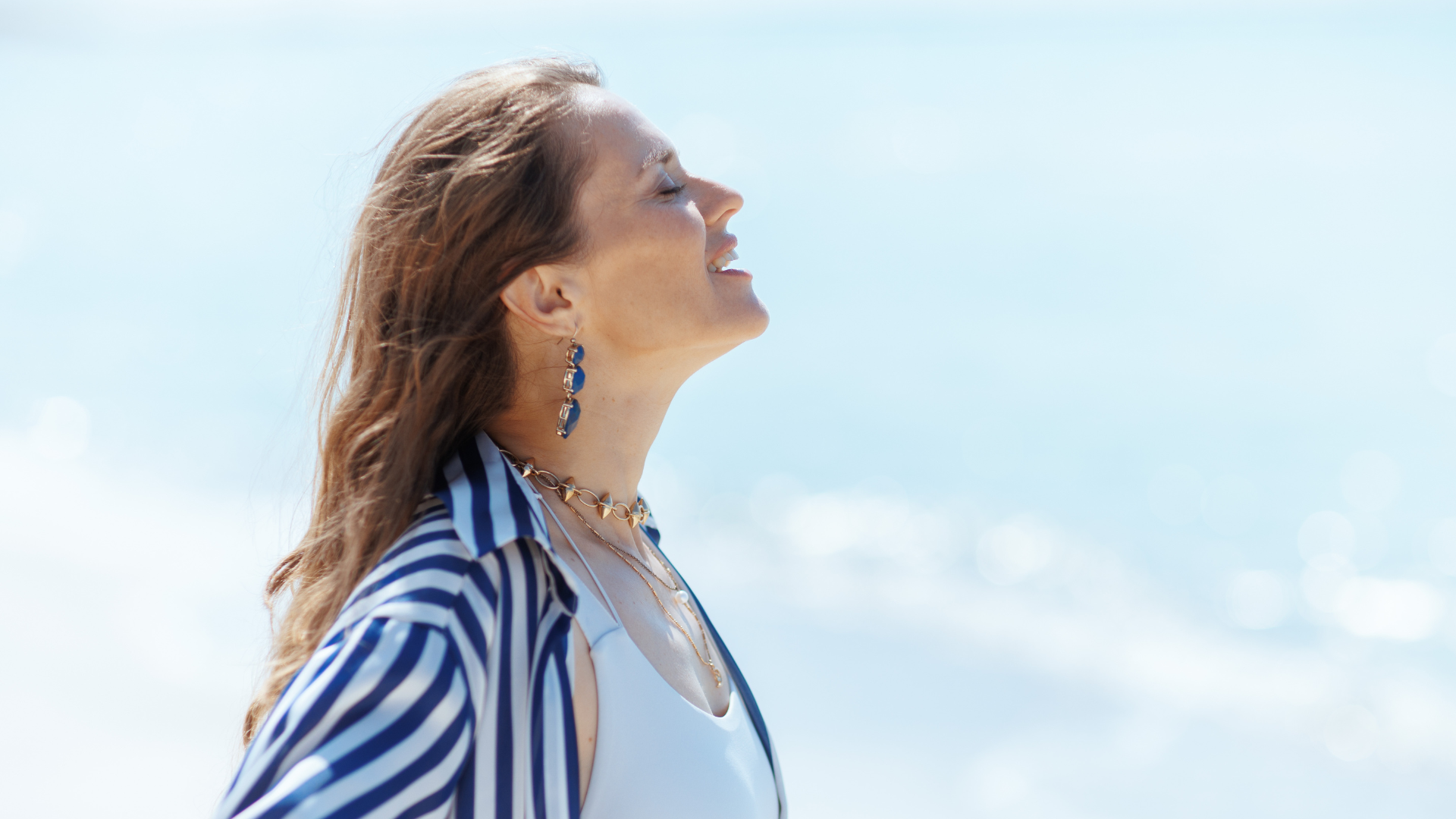 Woman with eyes closed,