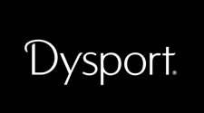 The word dysport is written in white on a black background.