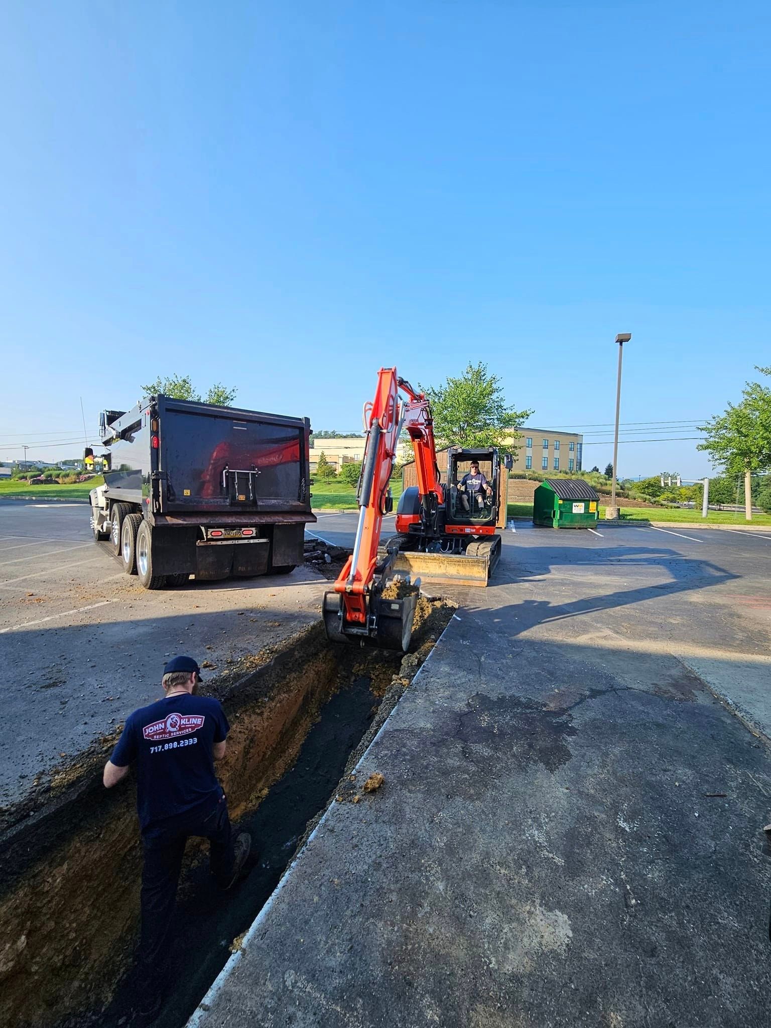 John Kline Septic doing a sewer line opening job in Lancaster PA
