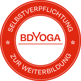 Selbstverpflichtung BDYoga A red and white logo for bdyoga zur weiterbildung
