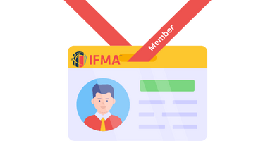 A member badge with a picture of a man on it.