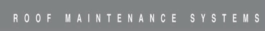 The word roof maintenance systems is written in white on a gray background.