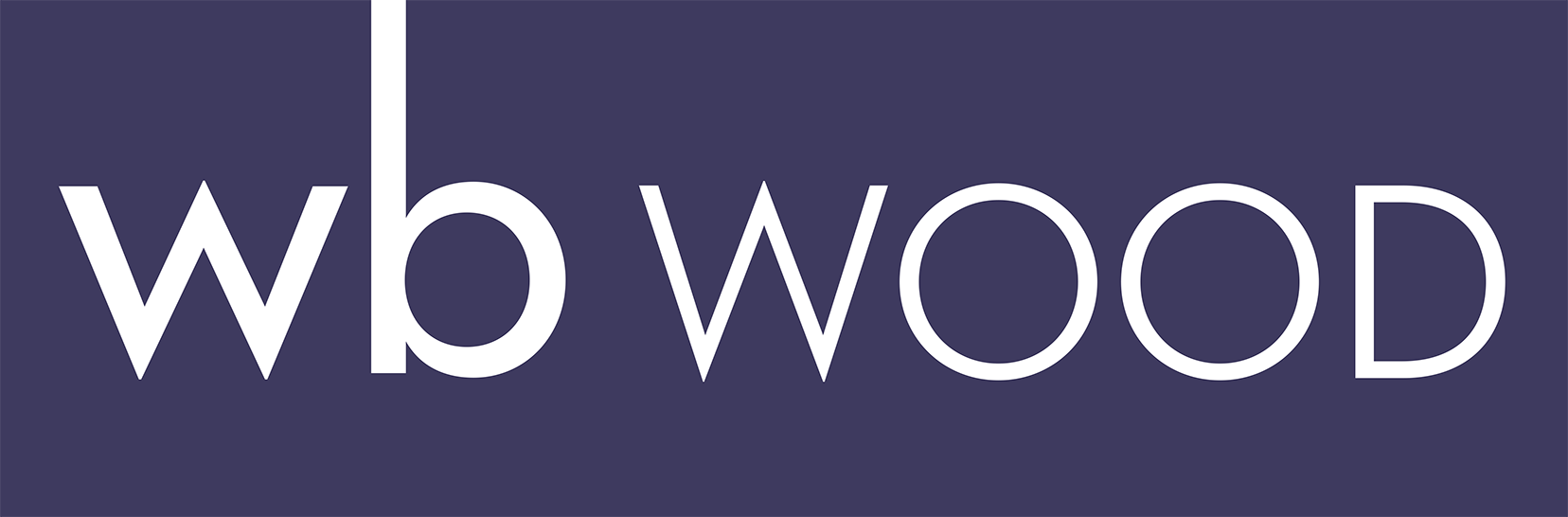 The word wood is written in white on a purple background.