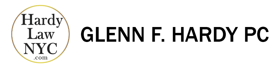 Hardy Law NYC logo with “GLENN F. HARDY PC” text