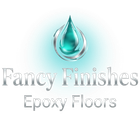 Fancy Finishes Epoxy Floors logo with teal water droplet icon and silver text