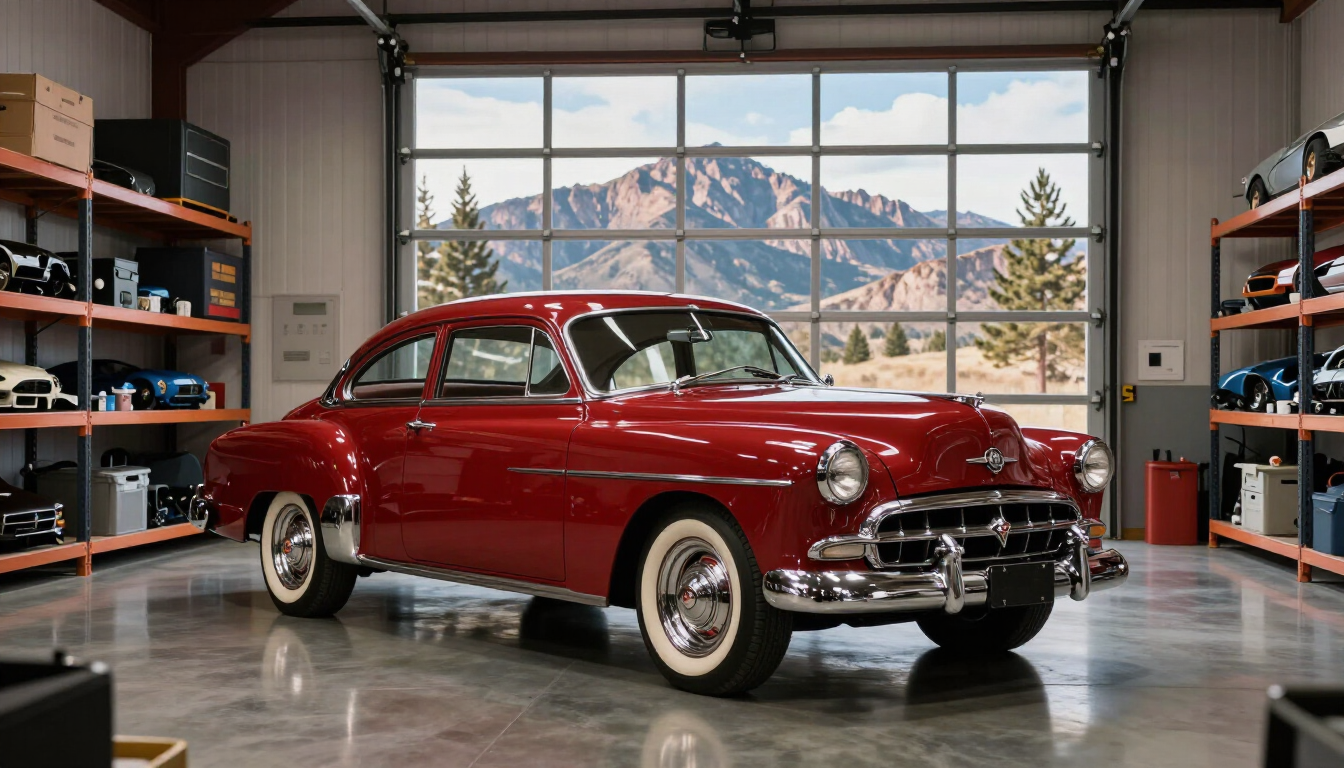 Classic car stored in a clean Reno storage unit.