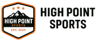 High Point Sports logo with shield icon, orange and black colors, and &ldquo;EST. 2025&rdquo; text