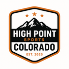 High Point Sports Colorado logo badge with mountain graphic, black, orange, and white text and stars