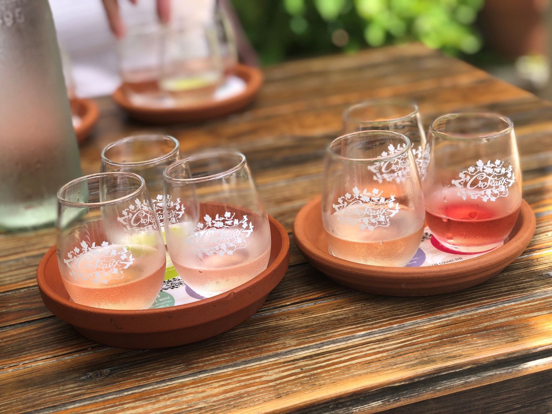 Croteaux Vineyard Wine Flight Glasses Offering