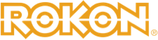 ROKIN logo in bold gold outlined lettering on a white background