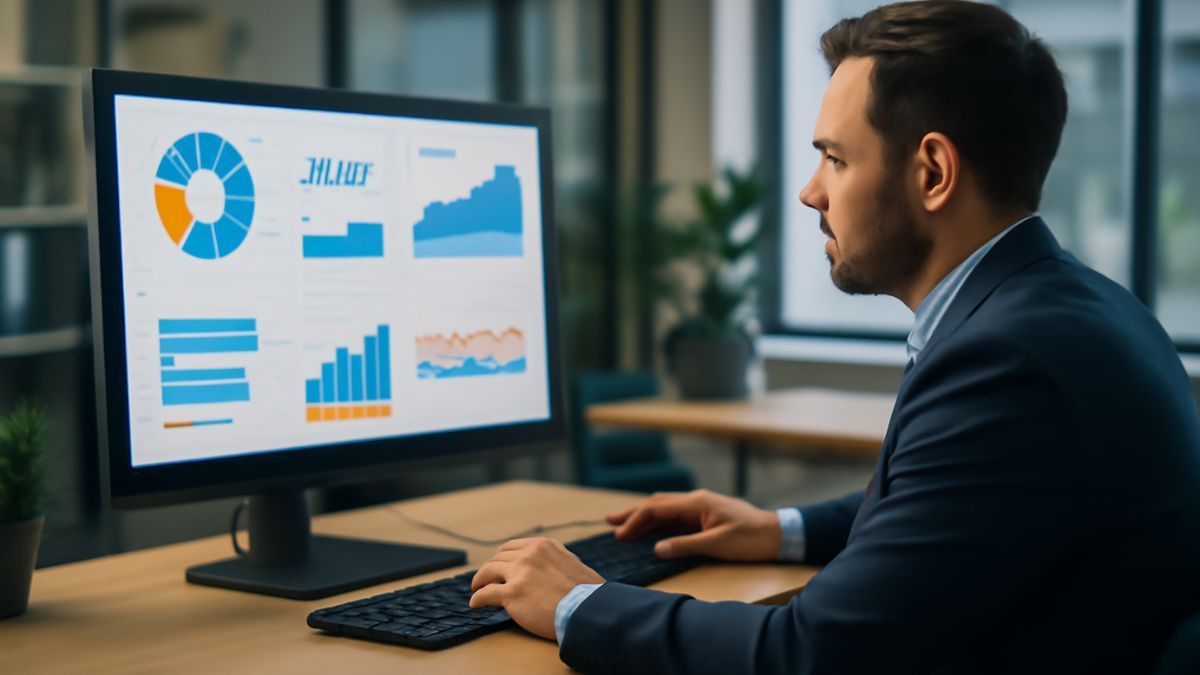 Dashboard inteligente do DataVision com a LenanzoTech, exibindo gráficos e KPIs empresariais