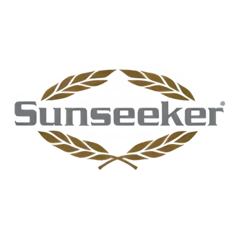 Sunseeker logo with gold wheat-like branches surrounding the gray company name.