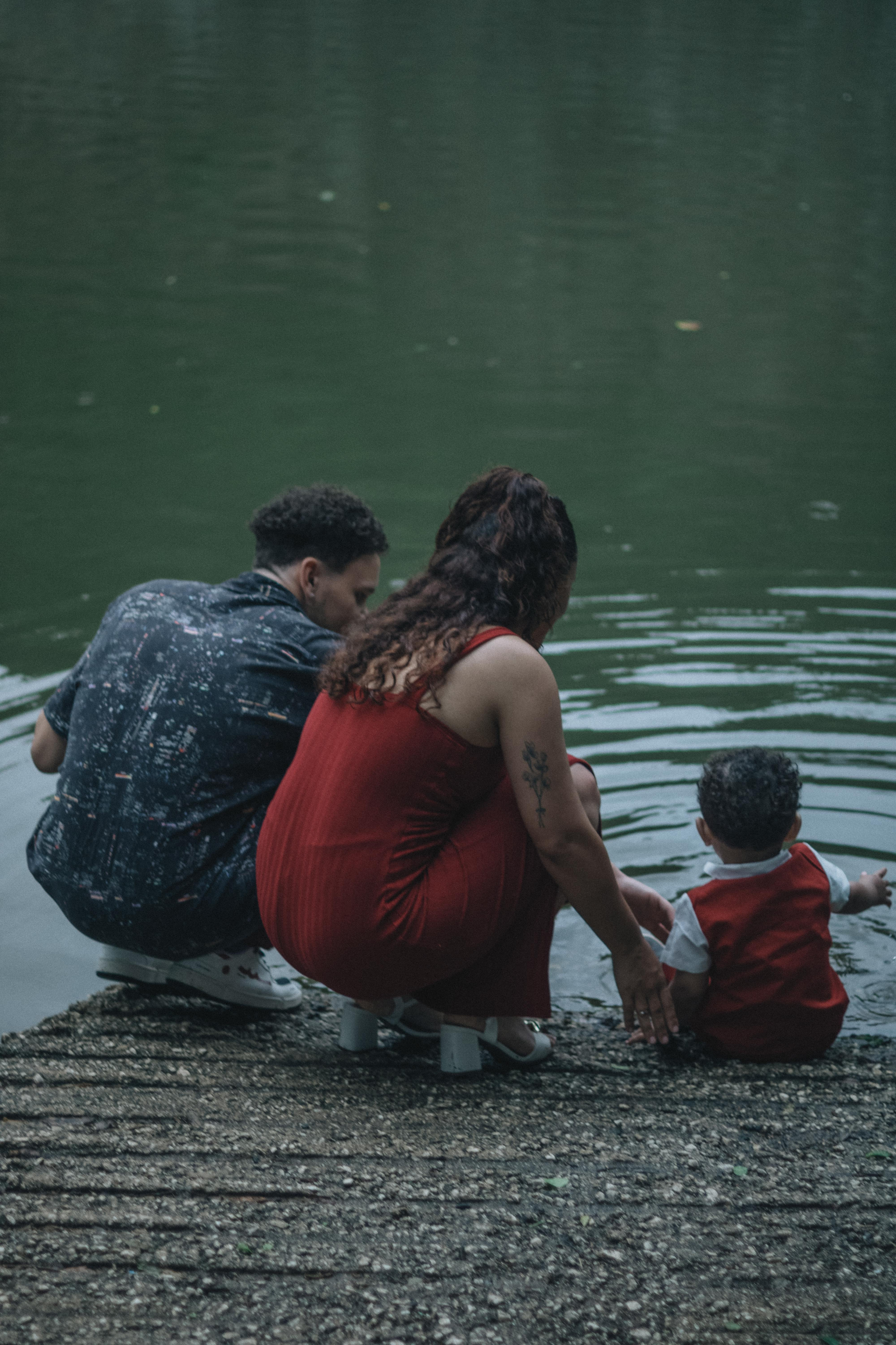Family wading 
