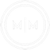 A white logo with two mirrored letters