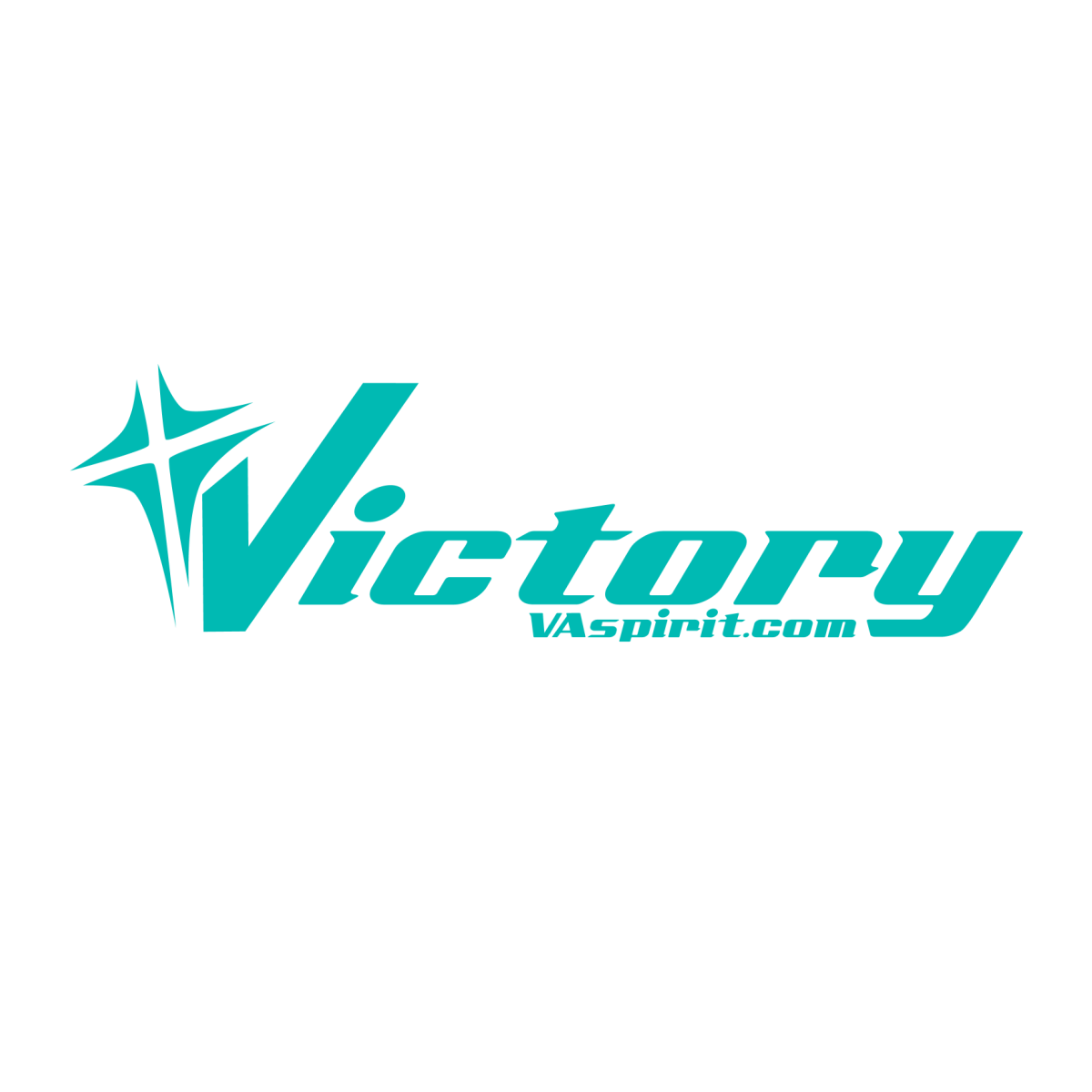 A logo for victory spirit.com with a star in the middle.