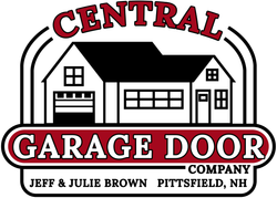 Central Garage Door Company logo: house graphic above text 