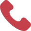 Red telephone receiver icon.