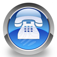 a blue button with a phone icon on it