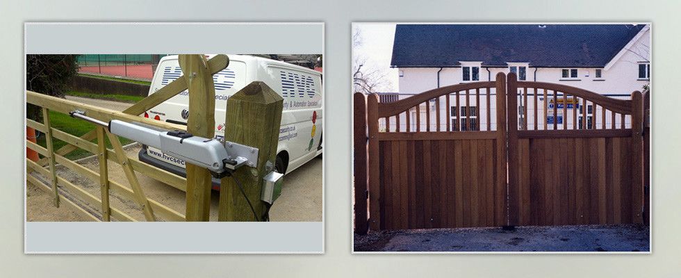 a picture of a fence and a picture of a house
