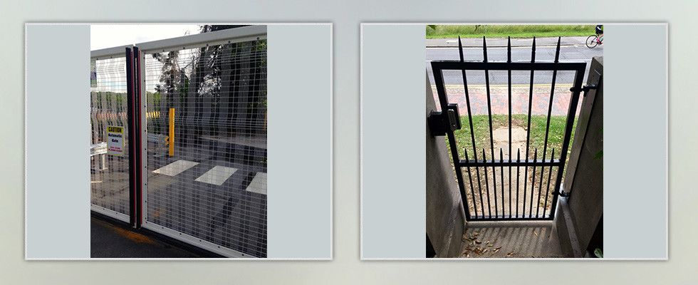 a picture of a fence and a picture of a gate
