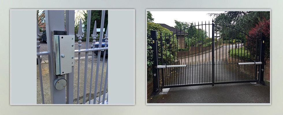 a picture of a fence and a picture of a gate
