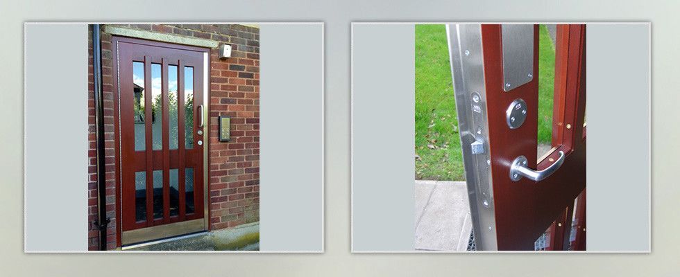 a picture of a door and a picture of the inside of the door
