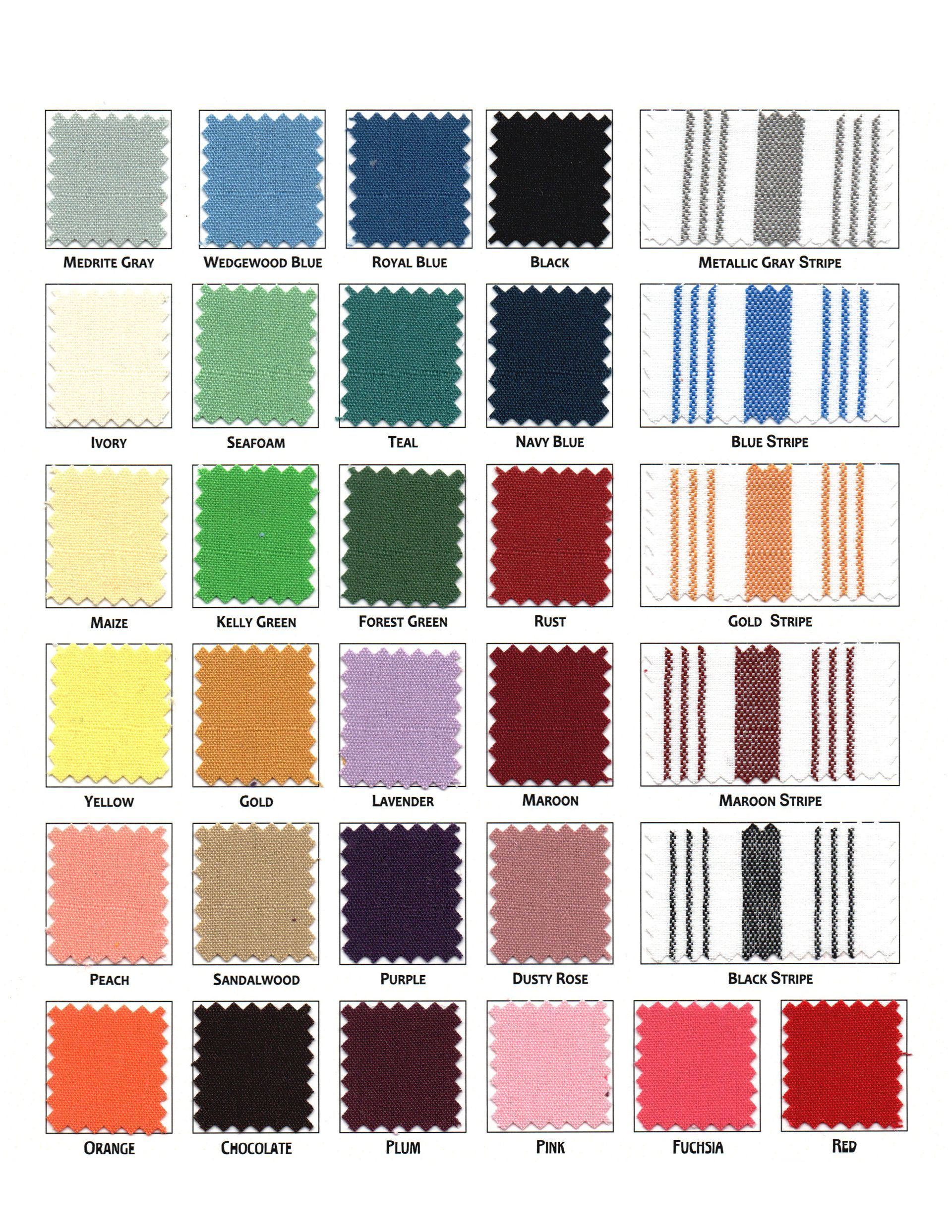 Grid of knitted fabric swatches in many colors, including patterns of stripes and solid textures.