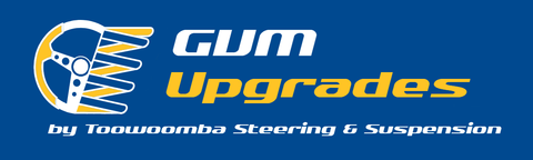 Logo for Toowoomba Steering & Suspension featuring a stylized steering wheel and coil spring on a blue background.