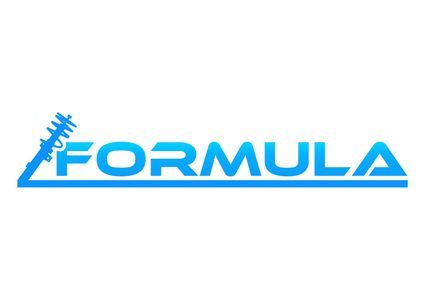 Blue logo reading 