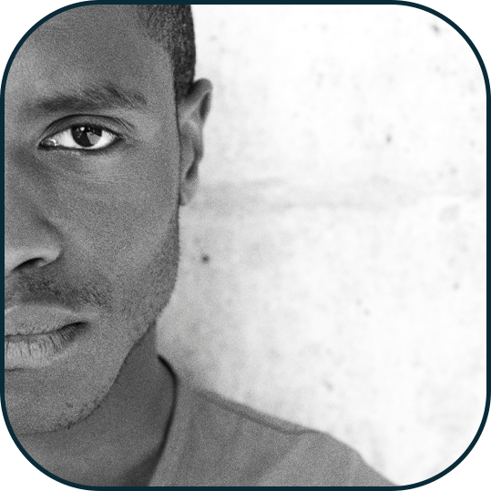 African american man with a straight facial expression