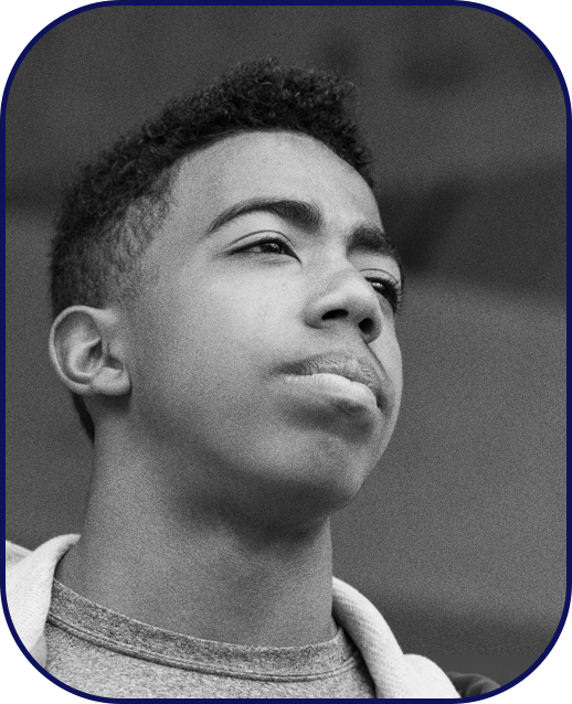 Young man with depression in deep thought