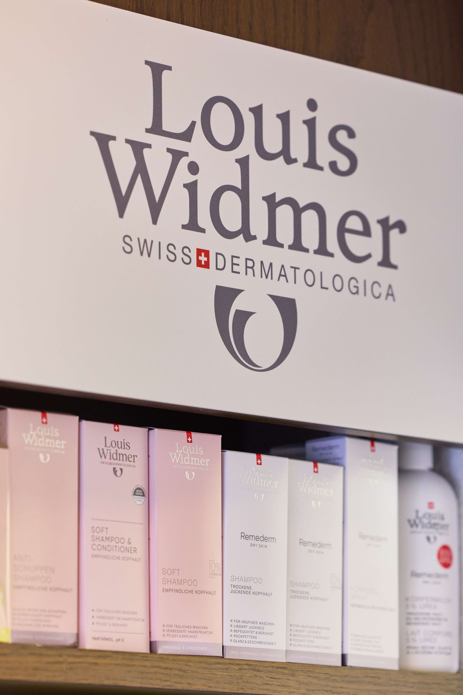 Eine Ausstellung von Louis Widmer Swiss Dermatologica Produkten