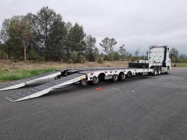 Car on Drop Deck — Transport in Moranbah, QLD