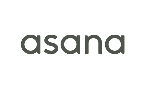 The asana logo is on a white background.