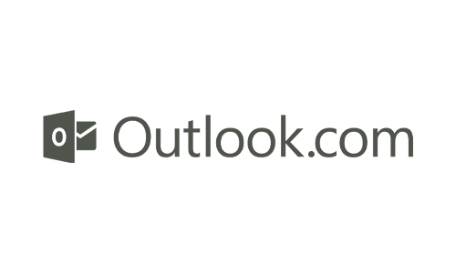 A logo for outlook.com is shown on a white background.