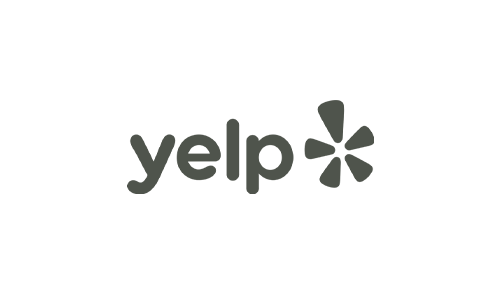 A yelp logo on a white background.