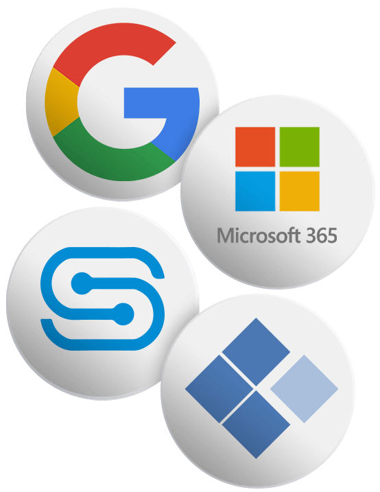 A google microsoft s and microsoft 365 logo on a white background