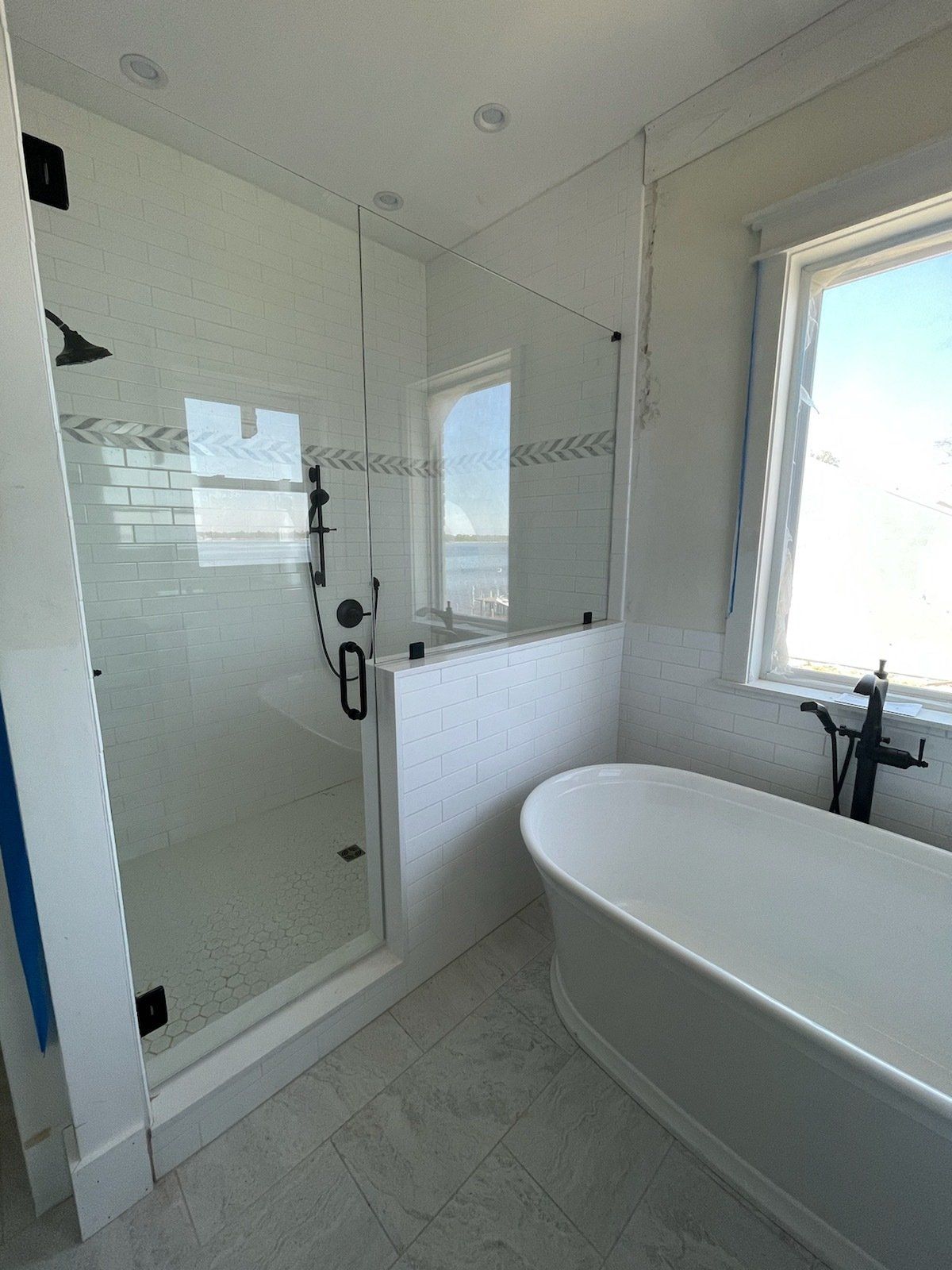 clean and fresh frameless design shower
