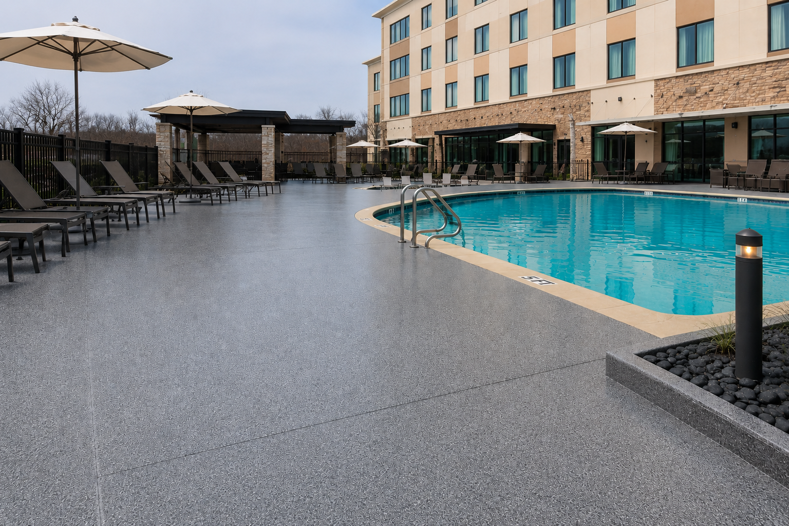 After image of pool deck after coating it. 