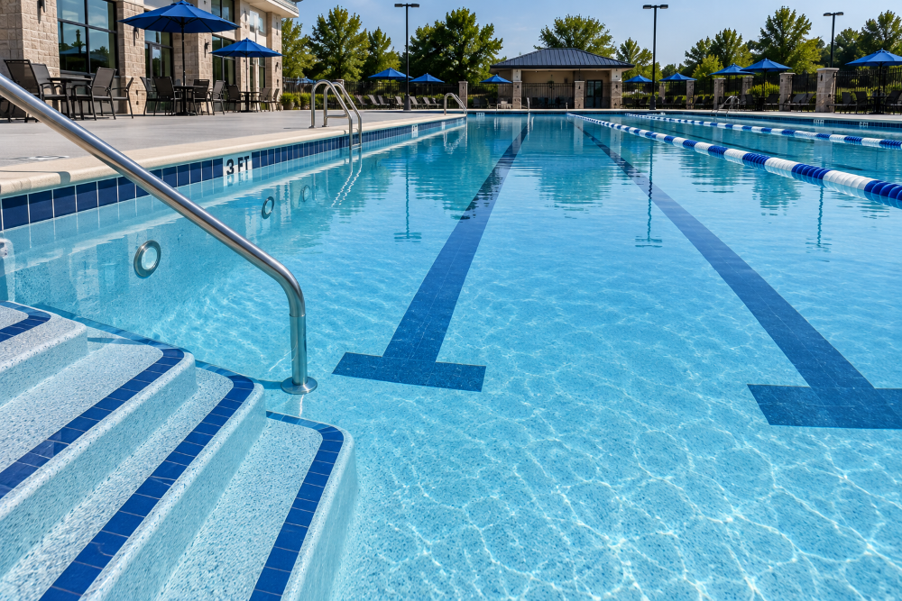 Pool interior freshly coated by Chippewa Valley Floor Coatings in Wisconsin.