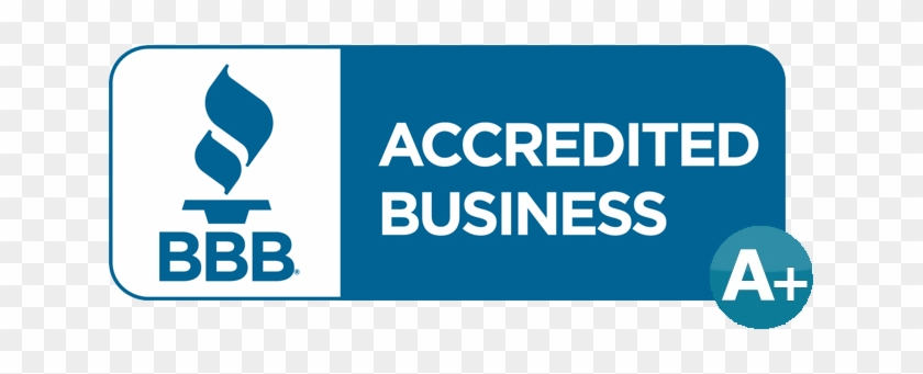 BBB Accredited Business A+ badge in blue and white