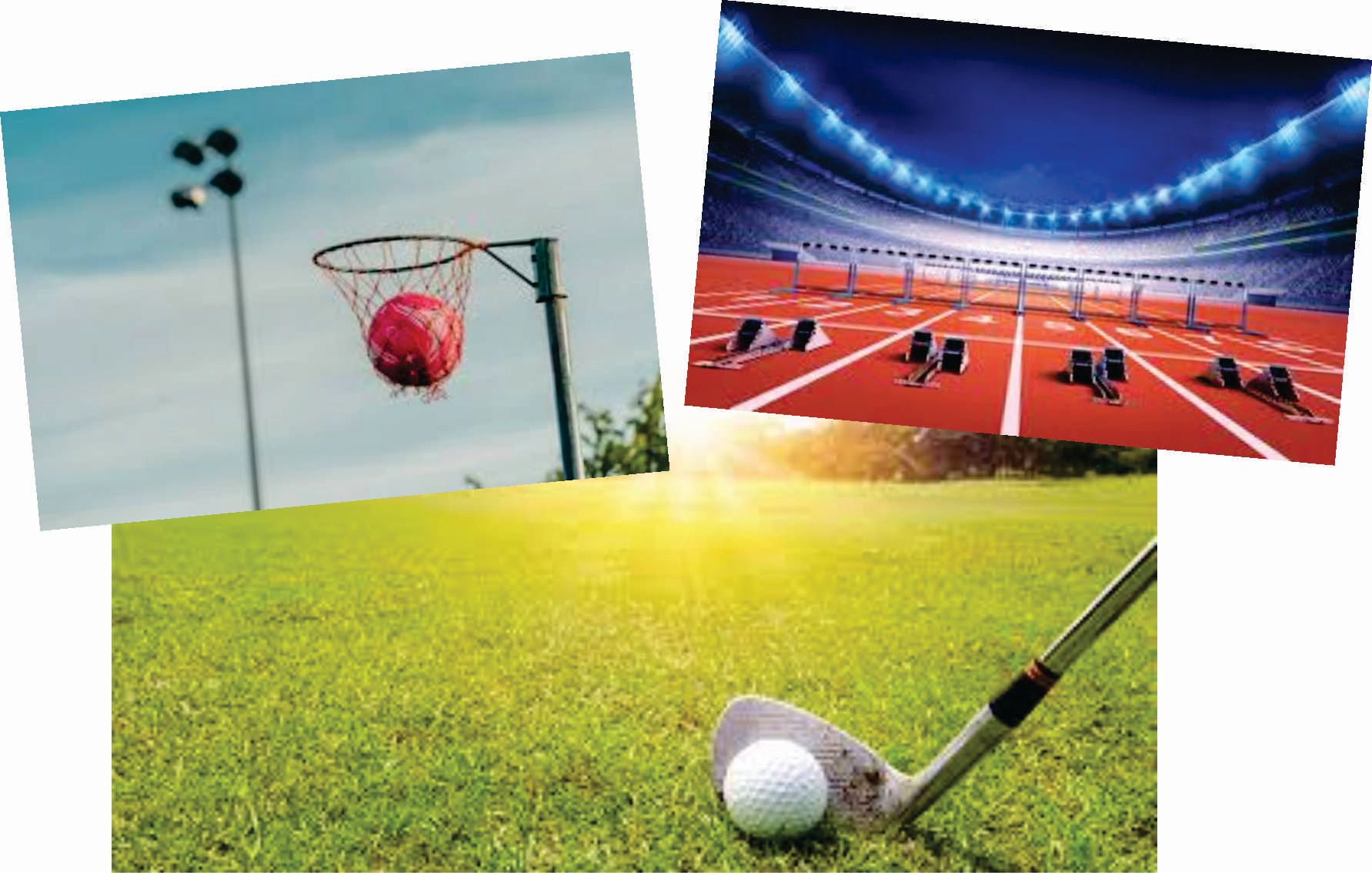 Golf Club and Ball, Racing Track and  Netball Going Into a Hoop — Uniforms2U in Leumeah, NSW