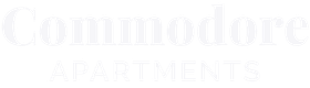 Commodore Apartments logo with an anchor outline.